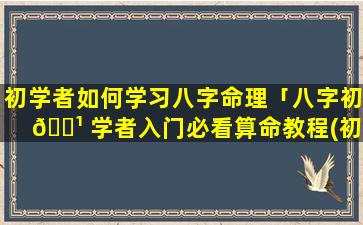 初学者如何学习八字命理「八字初 🌹 学者入门必看算命教程(初学者 🐶 一定要看!)」